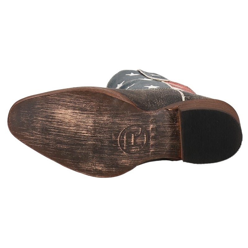 ROPER Womens American Beauty Distressed Round Toe Western Cowboy Boots Ankle Low Heel 1-2" - Brown - Size 6.5 B - Image 5